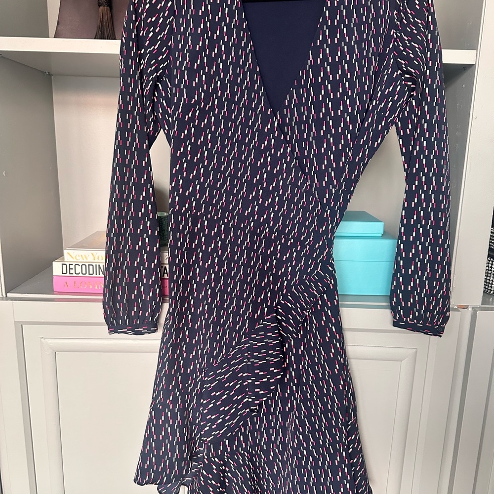 Elegant Navy Patterned Dress